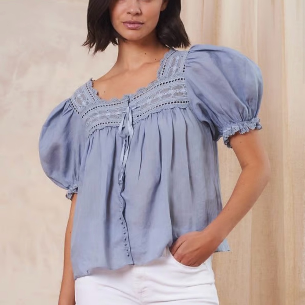 Doen Anneth top in French Blue, size XS